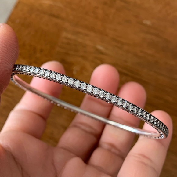 Rare Retired Pandora Twinkling Forever bangle bracelet Size 19 EUC - Picture 3 of 11